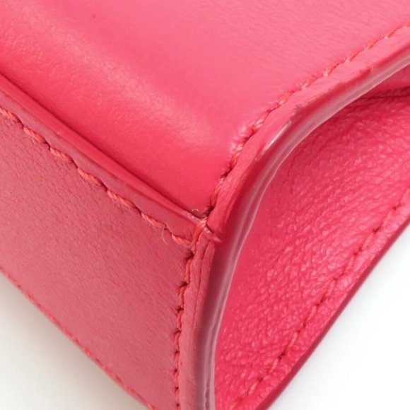 Auth DELVAUX Brillant Bag Motif Charm Key Ring Pink/Gold Leather/Metal - r9845f - Picture 7 of 16